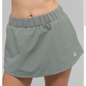 ALO Yoga Lunar Grey Pinstripe Mini Skirt - Large